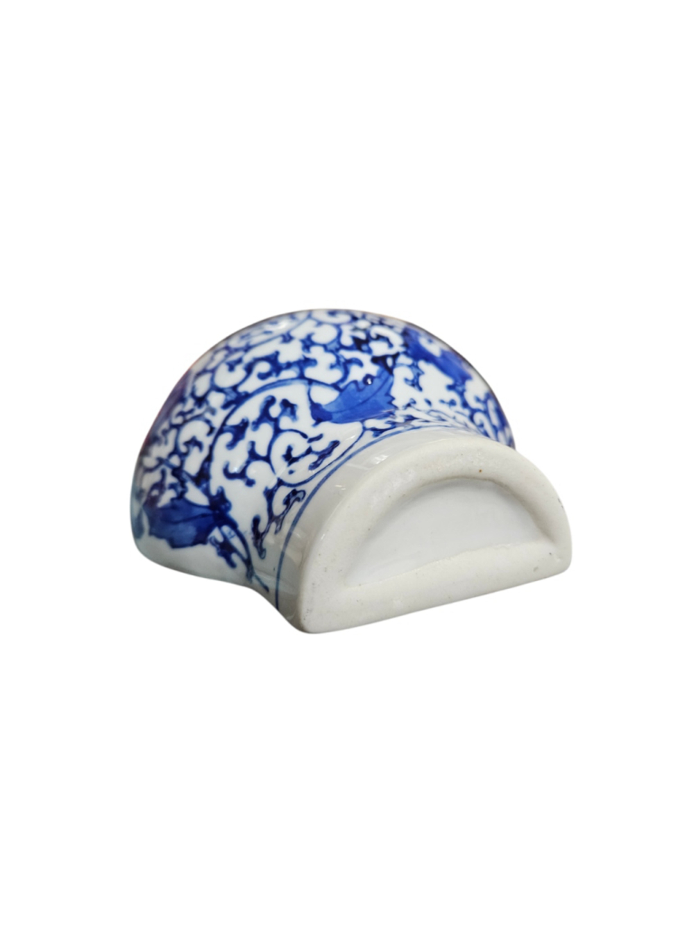 Blue White Asian Style 5" Ceramic Wall Pocket Vase Floral Chinoiserie - Picture 3 of 5